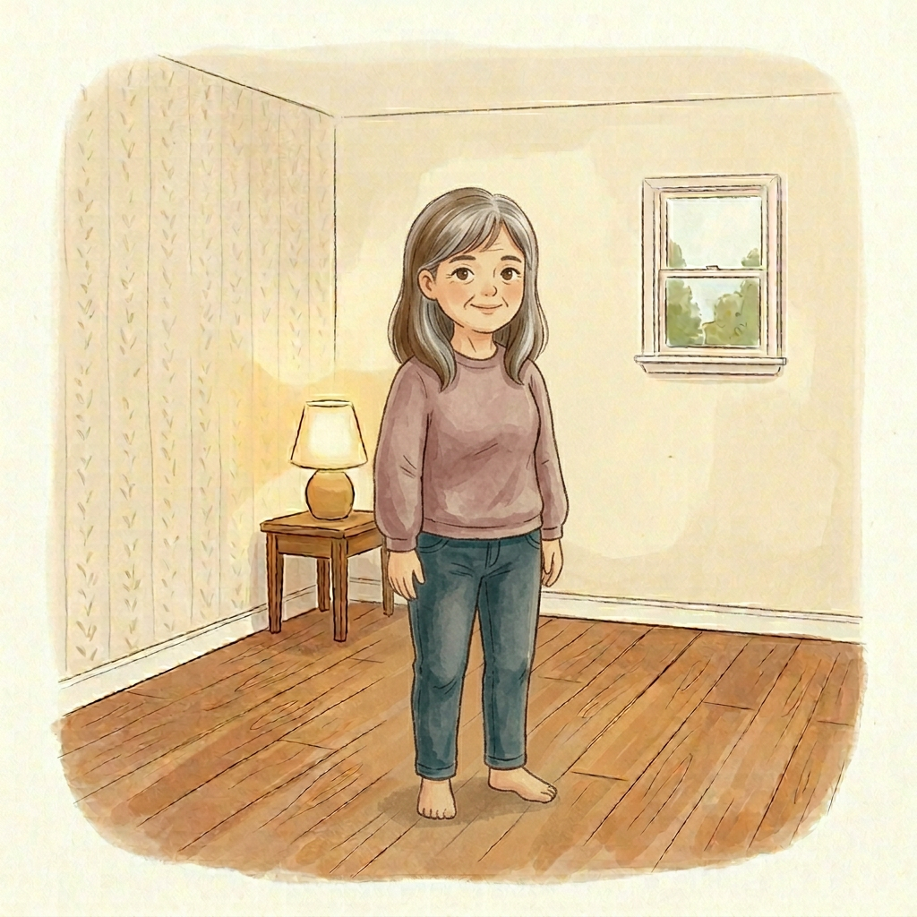 The woman as an older woman.